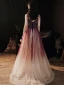 Charmant Bordeaux Robe De Soirée 2020 Princesse Bretelles Spaghetti Perlage Paillettes Sans Manches Dos Nu Longue Robe De Ceremonie