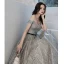 Sparkly Silver Glitter Sequins Prom Dresses 2021 A-Line / Princess Off-The-Shoulder Beading Pearl Sleeveless Backless Floor-Length / Long Prom Formal Dresses
