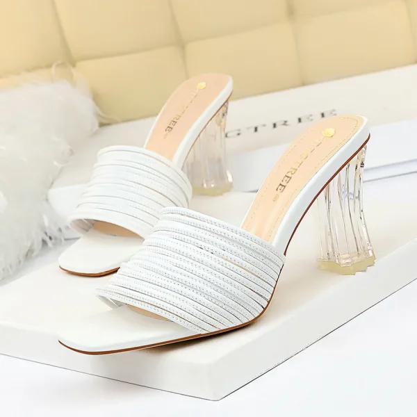Chic / Beautiful Black Casual Womens Sandals 2020 7 cm Stiletto Heels Open / Peep Toe Sandals
