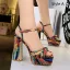 Fancy Summer Multi-Colors Street Wear Womens Sandals 2020 Ankle Strap 12 cm Thick Heels Open / Peep Toe Sandals