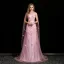 Sexy Rosa Glanz Perle Applikationen Abendkleider 2025 Meerjungfrau Bandeau Ärmellos Rückenfreies Lange Abend Festliche Kleider