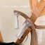 Sexy Transparent Vêtement de rue Sandales Femme 2020 9 cm Talons Épais Peep Toes / Bout Ouvert Sandales
