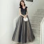 Elegant Navy Blue Prom Dresses 2020 A-Line / Princess V-Neck Beading Star Sequins Sleeveless Backless Floor-Length / Long Formal Dresses