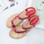 Schöne Sommer Lindgrün Strand Flache Sandalen Damen 2020 Kristall Strass Peeptoes Sandaletten