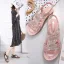 Fashion Summer Gold Street Wear Flat Womens Sandals 2020 Rhinestone Open / Peep Toe Sandals