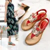 Charming Summer White Beach Flat Womens Shoes 2020 Rhinestone Pearl Butterfly Open / Peep Toe Sandals