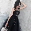 Chic / Belle Noire Robe De Soirée 2018 Princesse Dessin animé Encolure Dégagée Sans Manches Longue Robe De Ceremonie