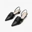 Schlicht Schwarz Freizeit Sandalen Damen 2020 3 cm Thick Heels Low Heel Spitzschuh Sandaletten