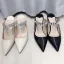 Fashion Black Casual Womens Sandals 2020 Rhinestone 8 cm Stiletto Heels Pointed Toe Sandals