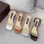 Fashion Champagne Evening Party Leather Womens Sandals 2020 Rhinestone Ankle Strap 6 cm Thick Heels Open / Peep Toe Sandals