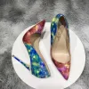 Fashion Starry Sky Multi-Colors Cocktail Party Pumps 2020 Patent Leather 12 cm Stiletto Heels Pointed Toe Pumps