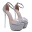 Sexy Noire Cocktail Sandales Femme 2020 Paillettes Faux Diamant Bride Cheville 17 cm Talons Aiguilles Peep Toes / Bout Ouvert Sandales