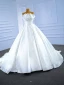 Luxus / Herrlich Hohes Niedriges Ivory / Creme Perle Satin Brautkleider / Hochzeitskleider 2021 Ballkleid Bandeau Rückenfreies Königliche Schleppe Hochzeit