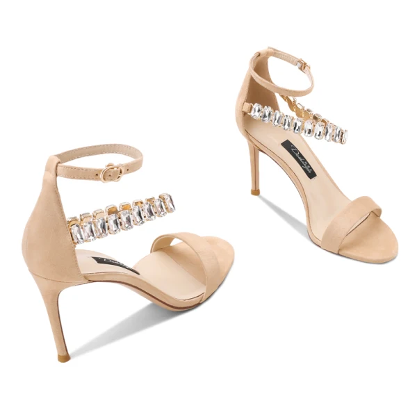 Sexy Rouge Cocktail Sandales Femme 2020 Faux Diamant Bride Cheville 10 cm Talons Aiguilles Peep Toes / Bout Ouvert Sandales