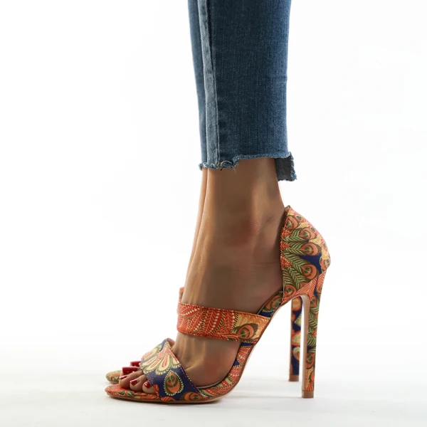 Modest / Simple Multi-Colors Casual Womens Sandals 2020 12 cm Stiletto Heels Open / Peep Toe Sandals
