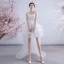 Charmant Haute Basse Blanche Asymétrique Robe De Mariée 2020 Princesse Encolure Carrée Perlage Perle Paillettes En Dentelle Fleur Sans Manches Dos Nu