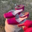 Vintage Rose Rot Freizeit Wildleder Sandalen Damen 2021 9 cm Thick Heels Quadratische Zehe Sandaletten Hochhackige