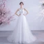 Élégant Ivoire Robe De Mariée 2020 Princesse Encolure Dégagée En Dentelle Fleur Sans Manches Tribunal Train