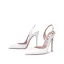 Chic / Beautiful Ivory Street Wear Slingbacks Womens Sandals 2020 10 cm Stiletto Heels Pointed Toe Sandals