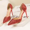Charming Silver Evening Party Sequins Womens Shoes 2020 10 cm Stiletto Heels Pointed Toe High Heels
