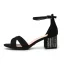 Chic / Belle Noire Vêtement de rue Daim Sandales Femme 2020 Bride Cheville 5 cm Talons Épais Peep Toes / Bout Ouvert Sandales