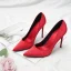 Modest / Simple Red Office OL Satin Pumps 2020 10 cm Stiletto Heels Pointed Toe Pumps