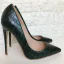 Modest / Simple Dark Green Street Wear Pumps 2020 Snakeskin Print 12 cm Stiletto Heels Pointed Toe Pumps