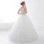 Chic / Beautiful White Wedding Dresses 2018 Ball Gown Beading Lace Flower Scoop Neck Sleeveless Floor-Length / Long