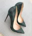 Chic / Beautiful Ink Blue Street Wear Snakeskin Print Pumps 2020 12 cm Stiletto Heels Pointed Toe Pumps
