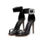 Fashion Black Rhinestone Evening Party Womens Sandals 2021 Ankle Strap 10 cm Stiletto Heels Open / Peep Toe Sandals High Heels