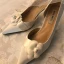 Elegante Ivoor Bloem Bruidsschoenen 2020 Leer Satijn 7 cm Naaldhakken / Stiletto Spitse Neus Huwelijk Hakken