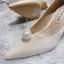 Elegante Weiß Perle Brautschuhe 2020 Leder 10 cm Stilettos Spitzschuh Hochzeit Pumps