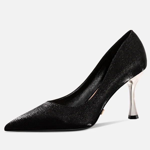 Schöne Ivory / Creme Büro OL Leder Pumps 2021 8 cm Stilettos Spitzschuh Pumps Hochhackige