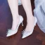 Charming Grey Crystal Wedding Shoes 2020 Lace 8 cm Stiletto Heels Pointed Toe Wedding Pumps