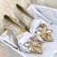 Charmant Champagne Cristal Chaussure De Mariée 2020 Faux Diamant 9 cm Talons Aiguilles À Bout Pointu Mariage Escarpins