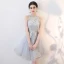 Chic / Beautiful Champagne Homecoming Graduation Dresses 2018 Ball Gown Appliques Lace Scoop Neck Strapless Sleeveless Short Formal Dresses