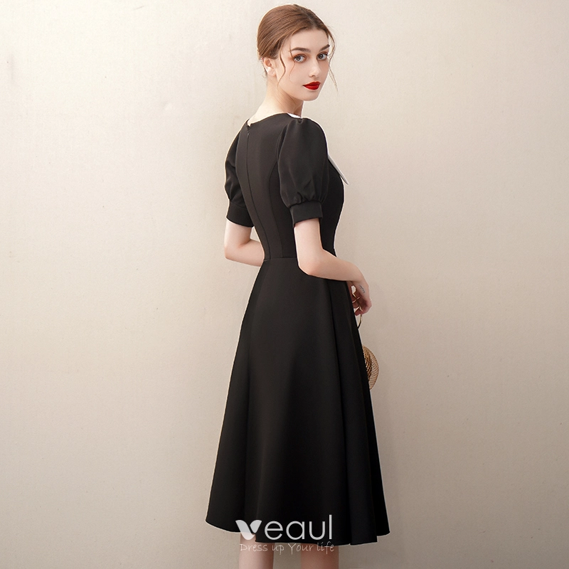 Knee length formal dresses with sleeves clearance