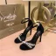 Simple Noire Vêtement de rue Sandales Femme 2020 Bride Cheville Faux Diamant 10 cm Talons Aiguilles Peep Toes / Bout Ouvert Sandales