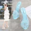 Transparent Charming Outdoor / Garden White Womens Sandals 2020 Flower 14 cm Wedges Open / Peep Toe Sandals