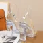Sexy Transparent Silver Street Wear Slingbacks Womens Sandals 2020 11 cm Thick Heels Open / Peep Toe Sandals