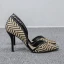 Chic / Beautiful Black Street Wear Womens Sandals 2020 Striped 8 cm Stiletto Heels Pointed Toe Sandals