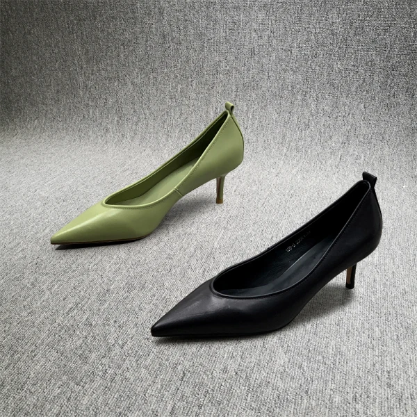 Simple Vert Trèfle Désinvolte Escarpins 2020 7 cm Talons Aiguilles À Bout Pointu Escarpins