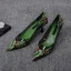 Chic / Beautiful Dark Green Street Wear Pumps 2020 Snakeskin Print 5 cm Stiletto Heels Pointed Toe Pumps