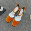 Chic / Belle Orange Cocktail Daim Sandales Femme 2020 Bride Cheville 4 cm Talons Épais Talon Bas À Bout Pointu Sandales