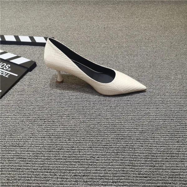 Chic / Beautiful White Office OL Pumps 2020 Snakeskin Print 7 cm Stiletto Heels Pointed Toe Pumps