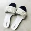 Enkla Svarta Sommar Casual Pärla Toffel & Flip flops 2020 Peep Toe Platt Damskor
