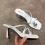 Modest / Simple Black Street Wear Rhinestone Womens Sandals 2020 7 cm Stiletto Heels Open / Peep Toe Sandals