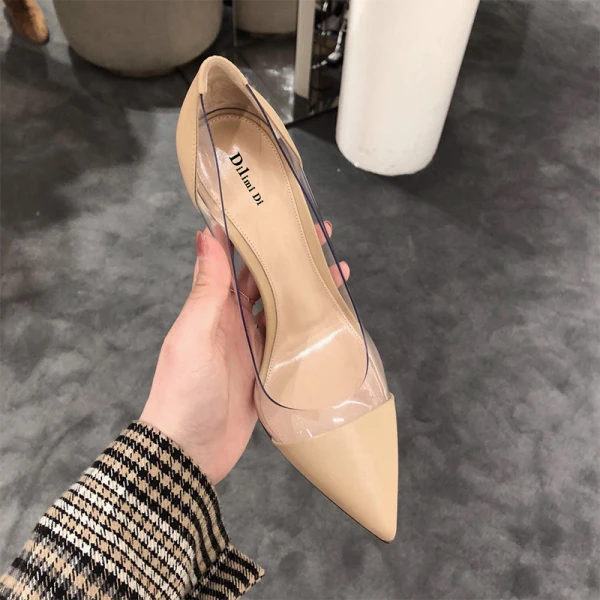 Chic / Belle Beige Cocktail Escarpins 2020 9 cm Talons Aiguilles À Bout Pointu Escarpins