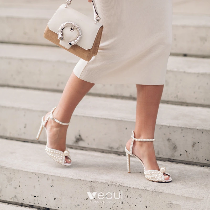 Ivory closed shops toe wedding shoes