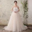 Schöne Champagner Brautkleider 2018 Ballkleid Mit Spitze Pailletten Organza Fallende Rüsche Bandeau Ärmellos Rückenfreies Kathedrale Schleppe Hochzeit